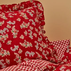 Karaca Home Carlo Doppel Bettwäscheset 100% Baumwolle Rot 200x220 Cm Sale