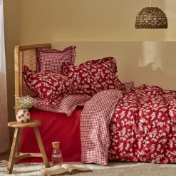 Karaca Home Carlo Doppel Bettbezug Set, 100% Baumwolle, Rot Rot02 Sale