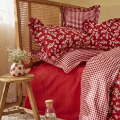 Karaca Home Carlo Doppel Bettbezug Set, 100% Baumwolle, Rot Rot02 Sale