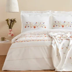 Karaca Home Clarice 100% Baumwolle Doppelbett Duvet-Pike Set Multicolor Multıfarben Best