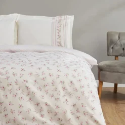 Karaca Home Glen Doppel Bettbezug Set, 100% Baumwolle, Rosa Rosa01 New