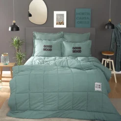 Karaca Home Motto Cotton Comfort Double Oil Grün01 Online