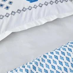 Karaca Home Neos Blaues Baumwolle Doppel Bettbezug-Set Blau01 Online