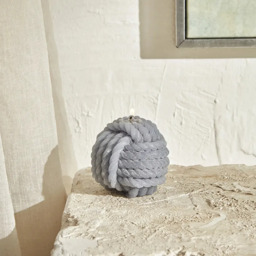 Karaca Home Rope Kerze 6 cm, Grau Grau02 Discount
