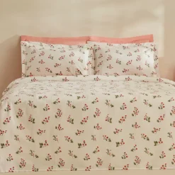 Karaca Home Silvie 100% Baumwolle Doppelbett Tagesdecke Set Rot Rot02 Hot