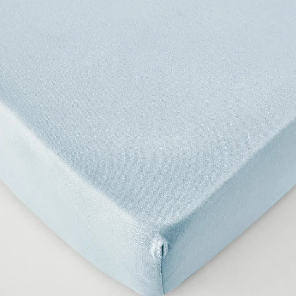 Karaca Home Spannbettlaken Light Blue 90x200 cm + 30 cm Öko-Tex Zertifiziert Hellblau Discount