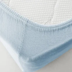 Karaca Home Spannbettlaken Light Blue 90x200 cm + 30 cm Öko-Tex Zertifiziert Hellblau Discount
