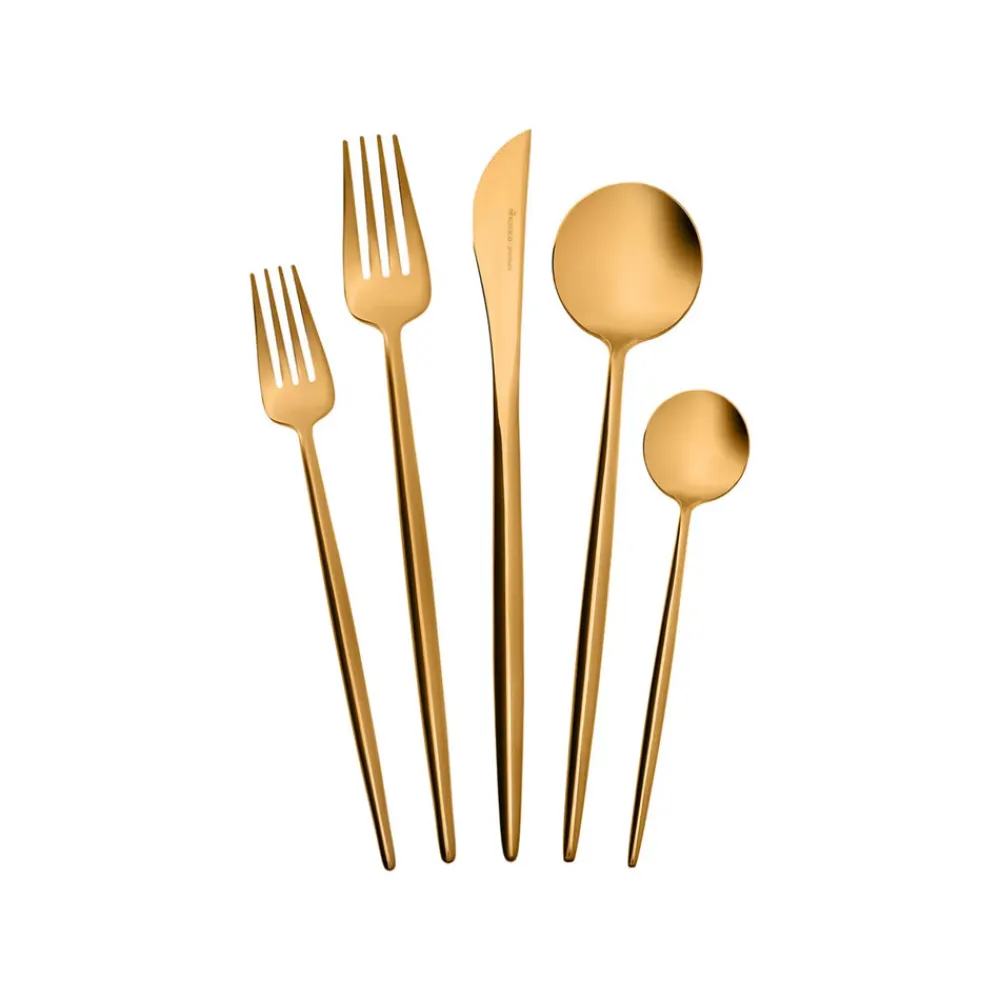 Karaca Jupiter Matte Gold 60-teiliges Besteck für 12 Personen mit Boxed Matt Gold Sale