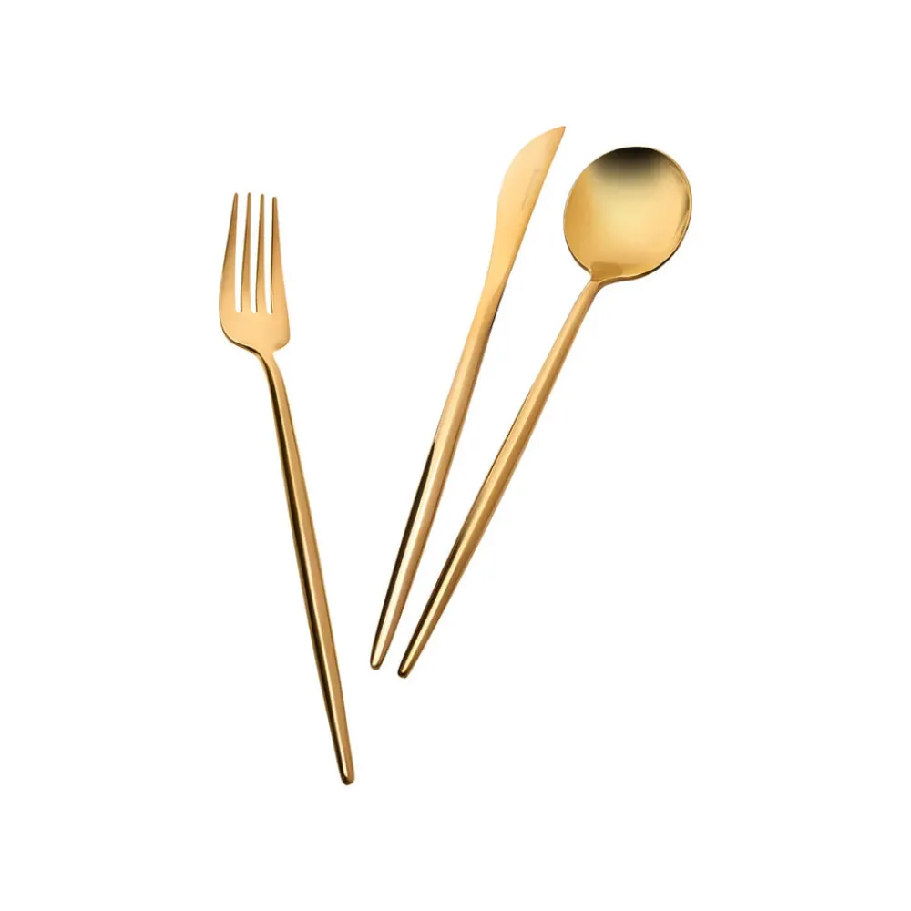 Karaca Jupiter Matte Gold 60-teiliges Besteck für 12 Personen mit Boxed Matt Gold Sale
