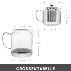 Karaca Kelly Glas Teekanne Farblös Sale