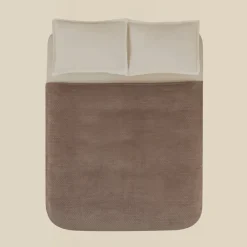 Karaca Leaves Steingrau Doppelbettdecke 200x220 Taş Outlet