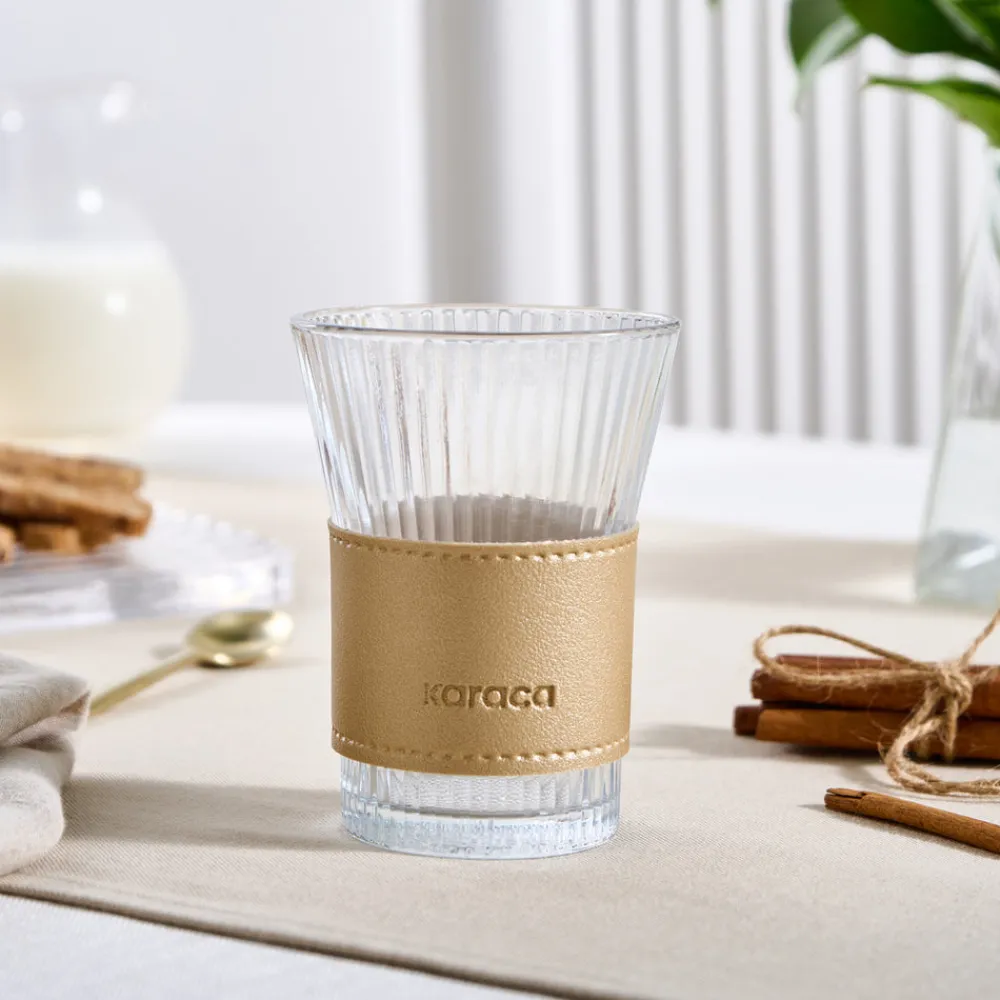 Karaca Leder Cool Touch Latte Glas 210 Ml Gold Clearance