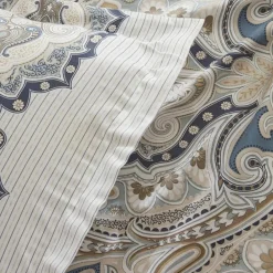 Karaca Lemy Bettwäsche-Set aus 100 % Baumwoll-Satin, Einzelbett, Blau