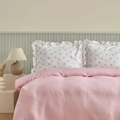 Karaca Lidya Bettwäsche-Set aus 100 % Baumwolle, Doppelbett, Rosa Online