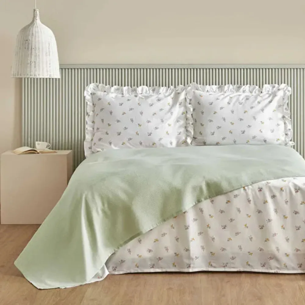 Karaca Lidya Bettwäsche-Set aus 100 % Baumwolle, Einzelbett, Grün Best