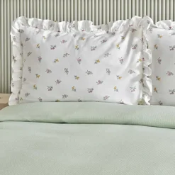 Karaca Lidya Bettwäsche-Set aus 100 % Baumwolle, Doppelbett, Grün