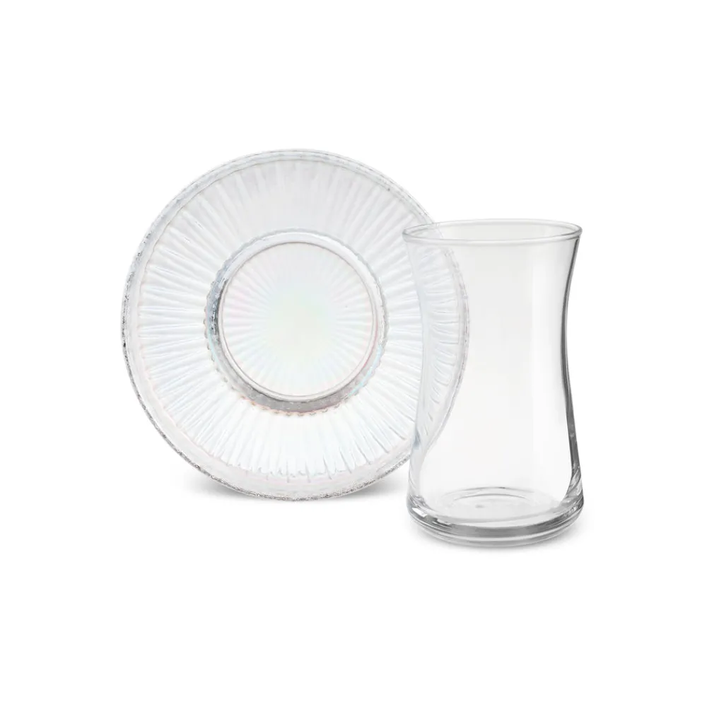 Karaca Lily 12-teiliges Türkisches Teeset für 6 Personen, 170 ml, Luster Outlet