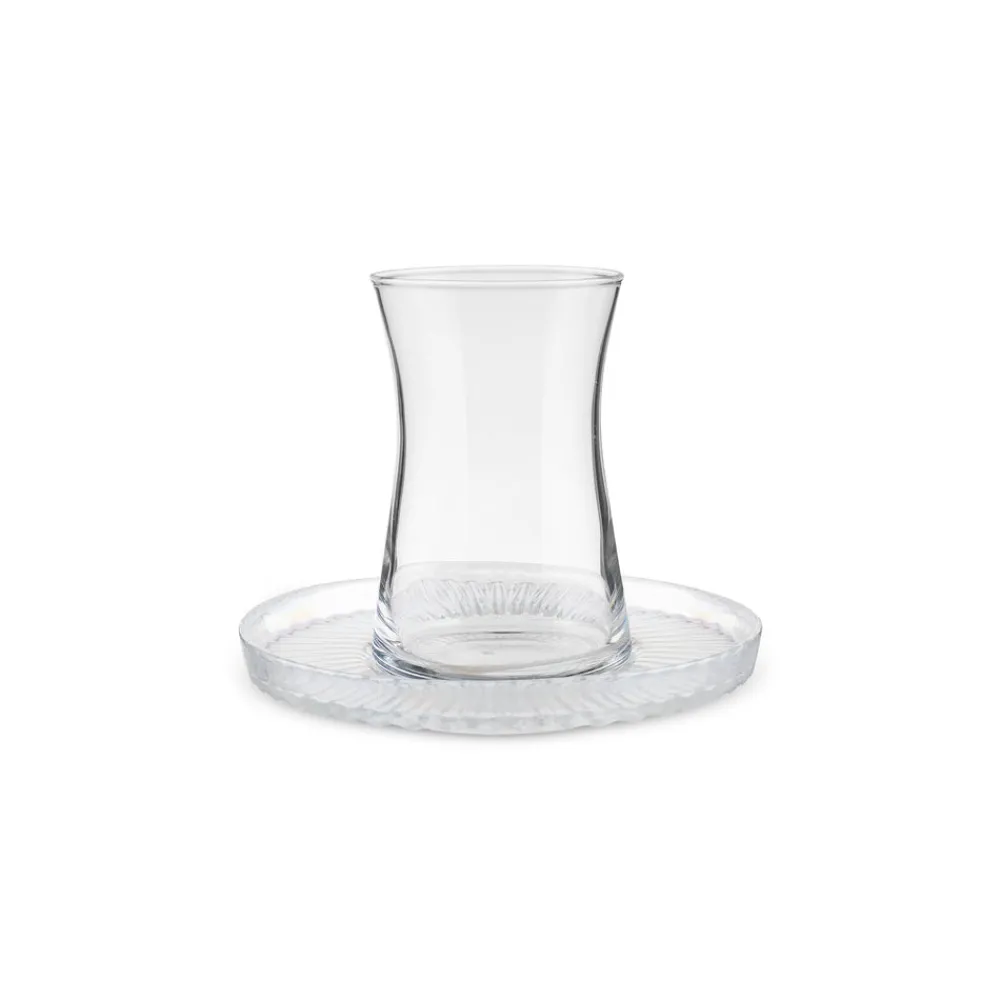 Karaca Lily 12-teiliges Türkisches Teeset für 6 Personen, 170 ml, Luster Outlet