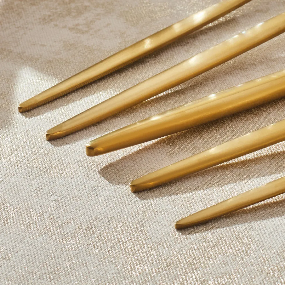 Karaca Lızbon Matte Gold 6-Personen 30-teiliges Besteckset Hot