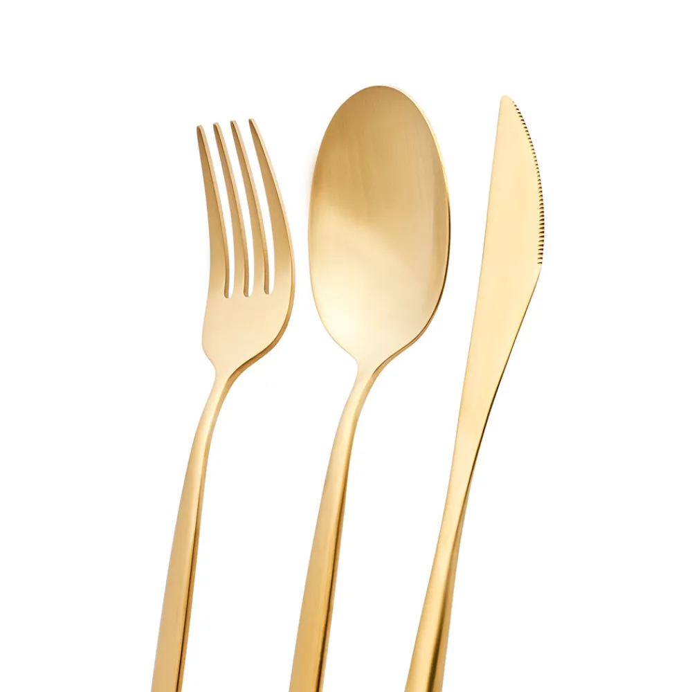 Karaca Lızbon Matte Gold 6-Personen 30-teiliges Besteckset Hot