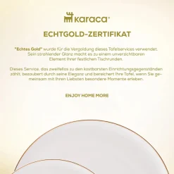 Karaca Marcelo Geschirr und Frühstücks Set, 88 Teilig Gold Best
