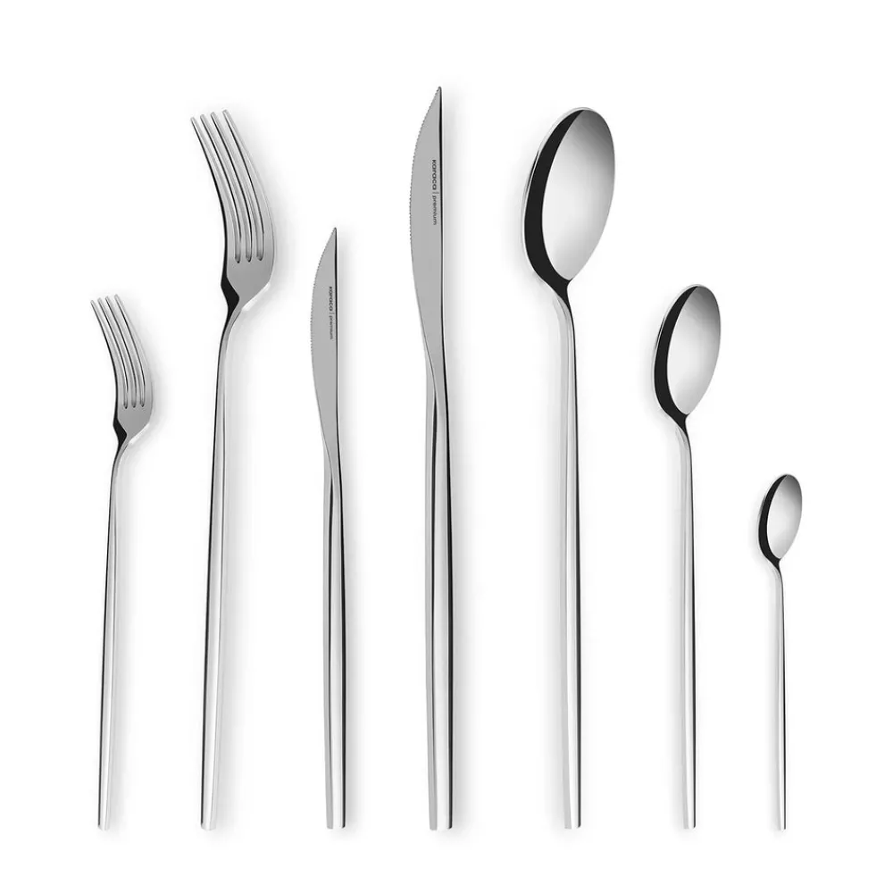 Karaca Mild 84-teiliges 316+ Premium Besteckset für 12 Personen Platın Outlet