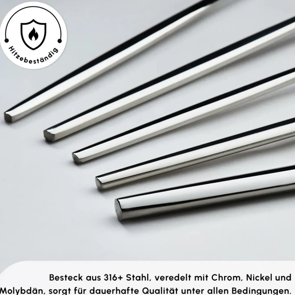 Karaca Mild 84-teiliges 316+ Premium Besteckset für 12 Personen Platın Outlet