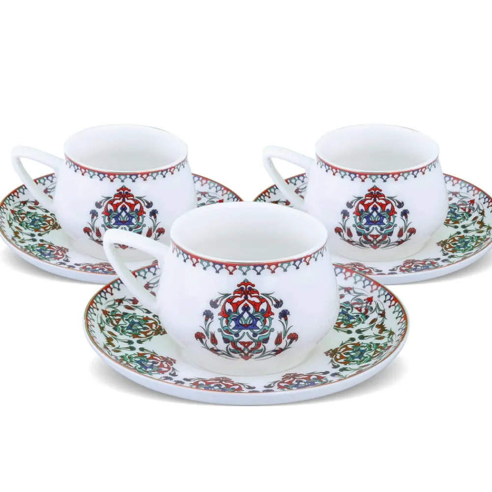 Karaca Nakkaş 12-teiliges Espressotassen-Set für 6 Personen Rot02
