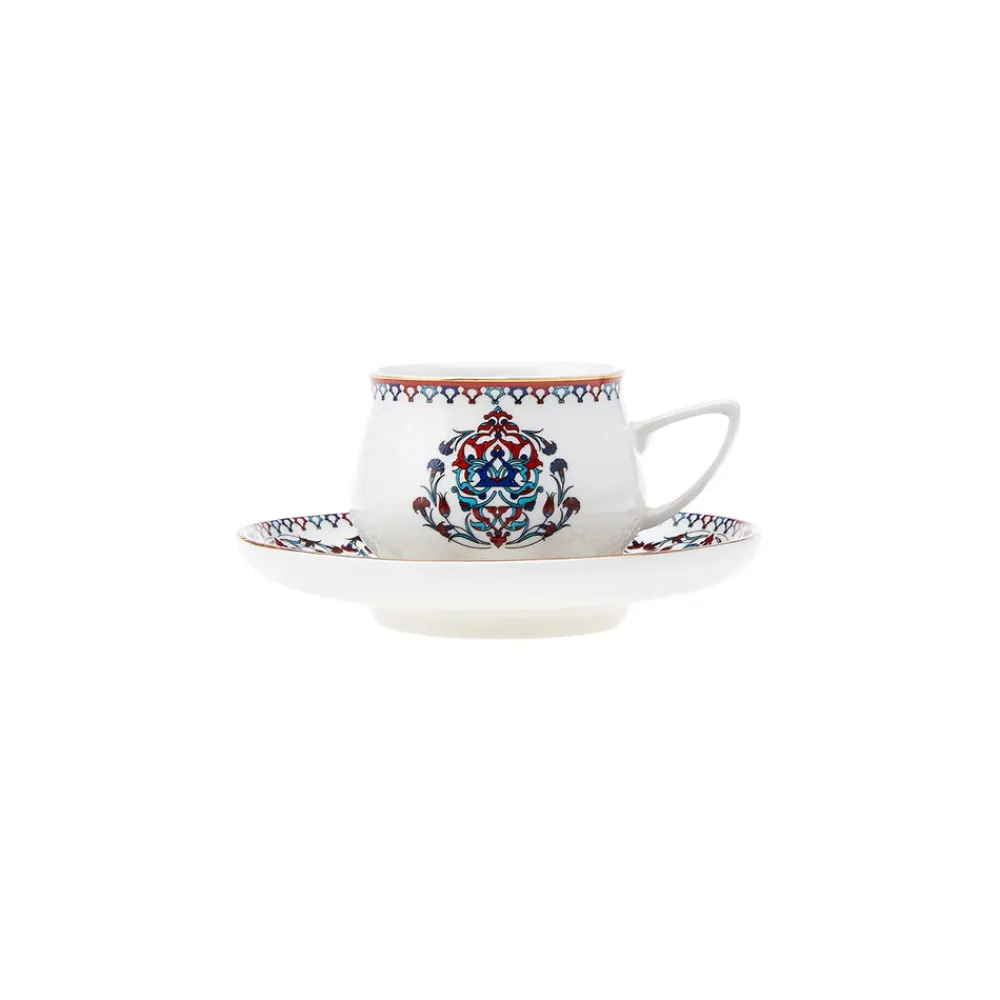 Karaca Nakkaş 12-teiliges Espressotassen-Set für 6 Personen Rot02