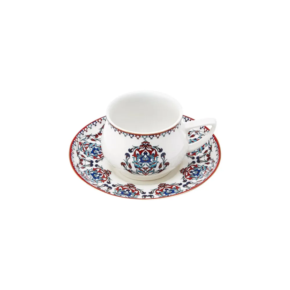 Karaca Nakkaş 12-teiliges Espressotassen-Set für 6 Personen Rot02