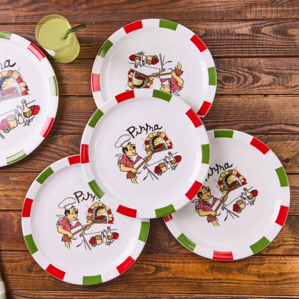 Karaca Napoly 5-teiliges 4-Personen Pizza-Set Multıfarben Discount