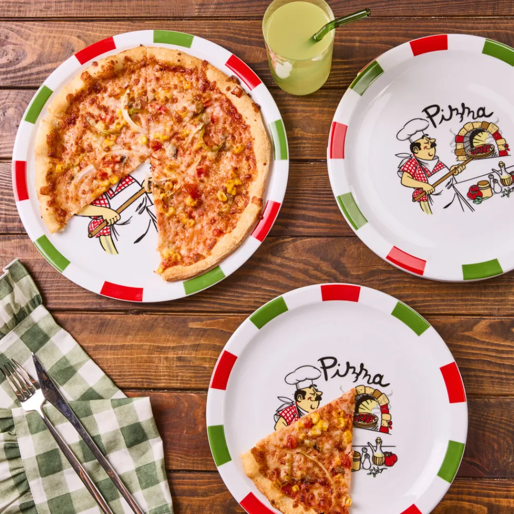 Karaca Napoly 5-teiliges 4-Personen Pizza-Set Multıfarben Discount