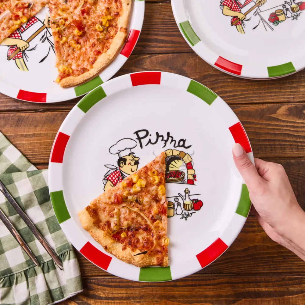 Karaca Napoly 5-teiliges 4-Personen Pizza-Set Multıfarben Discount