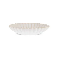 Karaca New Daisy Pasta-Schale aus Steinzeug mit Reaktivglasur, 22,5 cm, Weiß Beyaz Discount