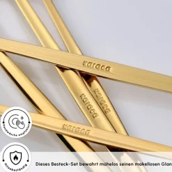 Karaca Orion Gold 6-Personen 30-teiliges Besteckset Glänzend Gold New