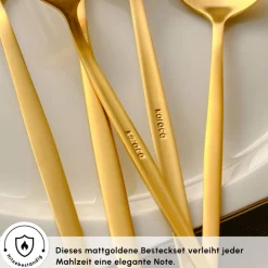 Karaca Orion 12-Personen 60-Teiliges Besteckset Matte Gold Hot