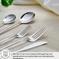 Karaca Orion Silver 60-teiliges Besteckset für 12 Personen Sılver Sale