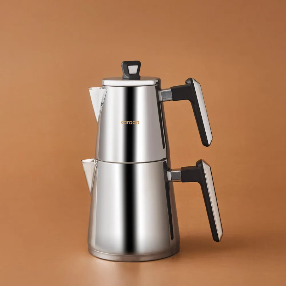 Karaca PowerSteel Pro 316+ Space Teekanne Medium Schwarz01 Clearance