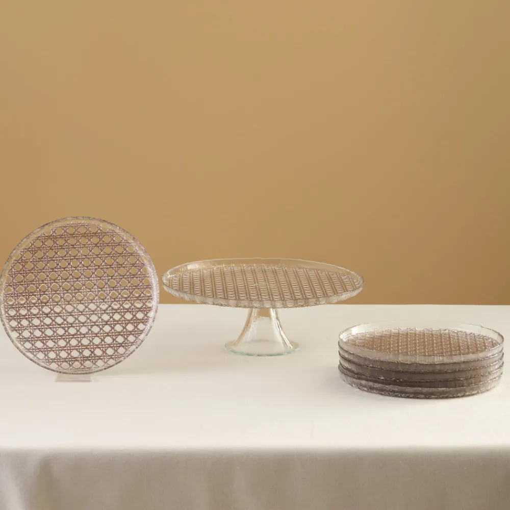 Karaca Rattan Grau-Glitzer 7-teiliges Kuchenset Gri Outlet