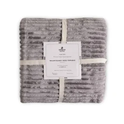 Karaca Ruby Stripe Wellsoft Einzel Decke, Grau Grau02 New