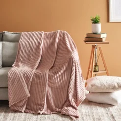 Karaca Ruby Stripe Wellsoft Einzel Decke, Rosa Hot