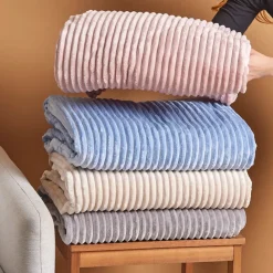 Karaca Ruby Stripe Wellsoft Einzel Decke, Rosa Hot