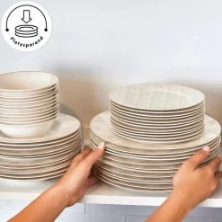 Karaca Siena 56 Teilig 12 Personen New Generation Bone Geschirrset Gold Outlet