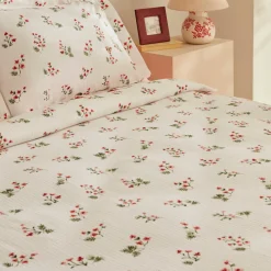 Karaca Silvie 100% Baumwolle Tagesdecke Set, Rot Red Discount
