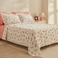 Karaca Silvie 100% Baumwolle Doppelbett-Tagesdecke Set, Rot Red Outlet