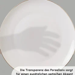 Karaca Stream Bone Middle 56-Teiliges 12-Personen Geschirrset Gold Hot