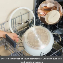 Karaca Swiss Crystal Almond Cream Kasserolle mit Edelstahlgriff 24 cm Creme01 Discount