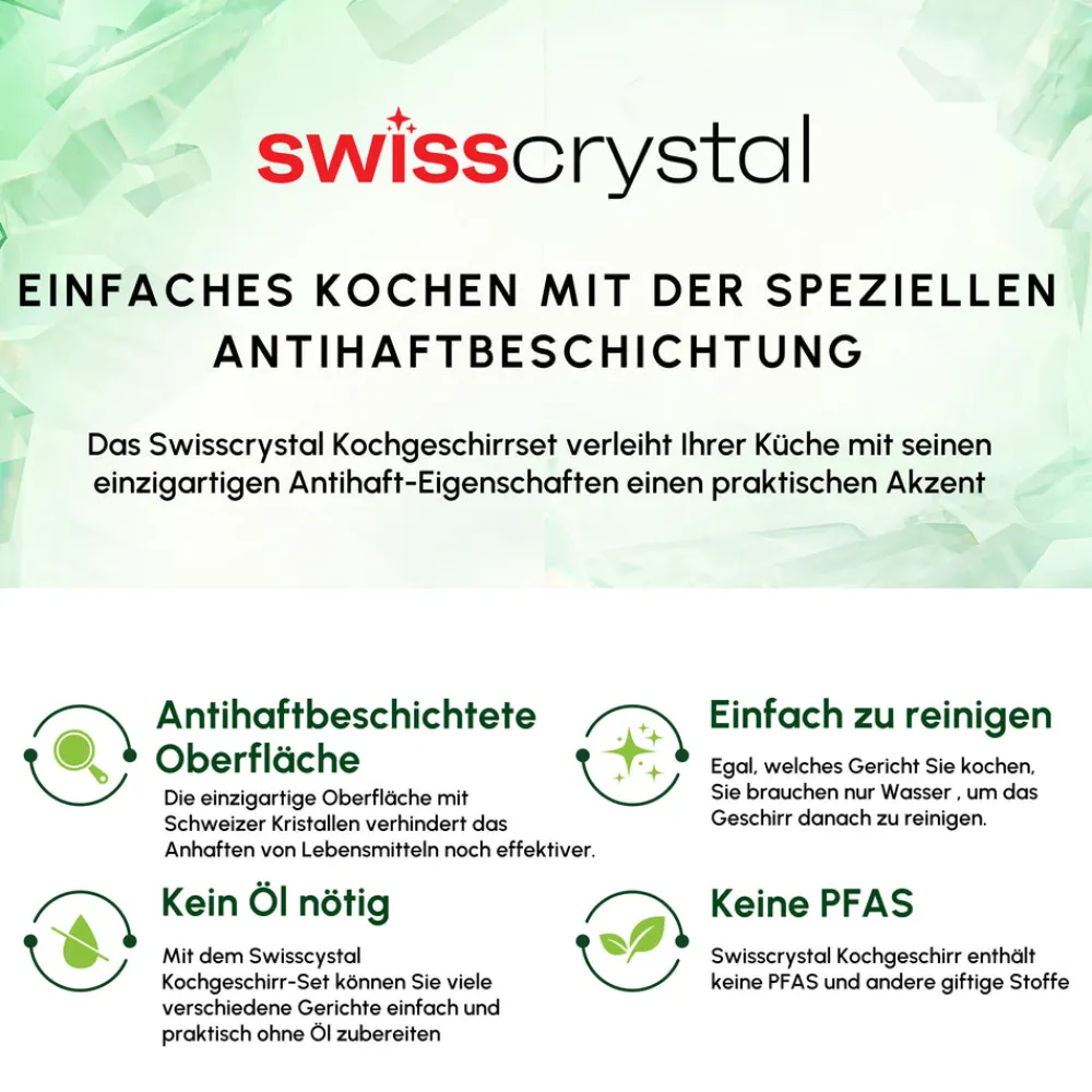 Karaca Swiss Crystal Almond Cream, Pfannen Set, Induktion Creme01 Hot