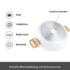 Karaca Swiss Crystal Induktions Auflauftopf, 30 cm, Creamy Online