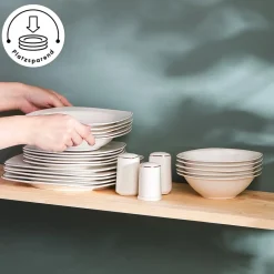 Karaca Timeless Square Geschirr-Set für 12 Personen, 84-teilig Gold Sale